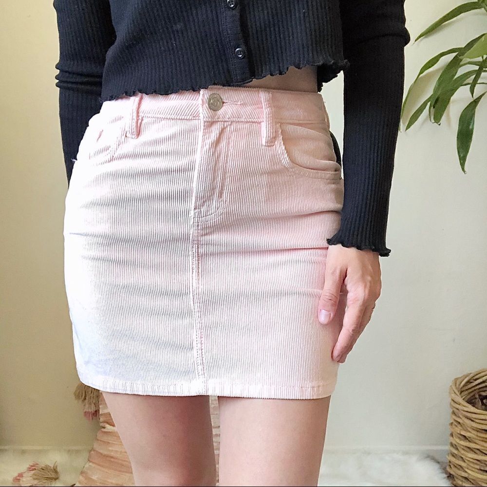 Current/Elliott Corduroy Pink Skirt